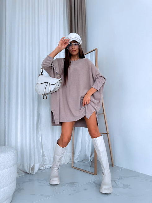 ELYNDI large size sweater "TULIP 37744" - dark beige